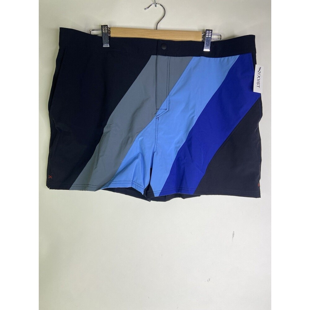 2XIST Ibiza Mens XL Striped Swim Shorts Trunks Swimwear Bottoms Pockets Lined